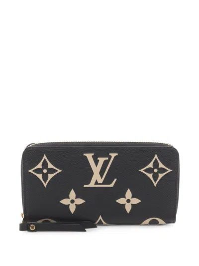 Pre-owned Louis Vuitton 2021 Monogram Empreinte Zippy Wallet In Black