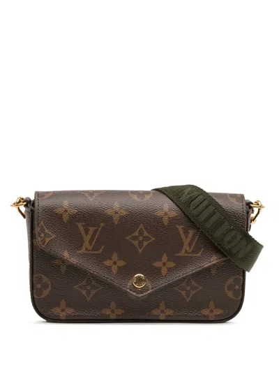 Pre-owned Louis Vuitton 2021 Monogram Felicie Strap And Go Crossbody Bag In Brown