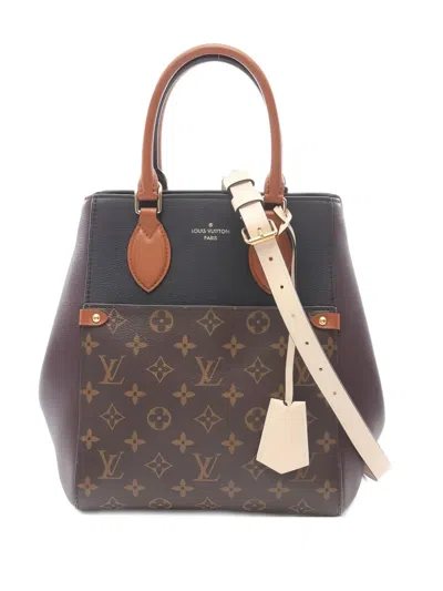Pre-owned Louis Vuitton 2021 Monogram Fold Mm Noir Tote Bag In Brown