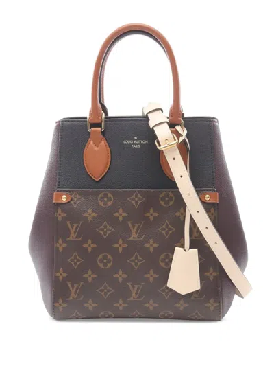 Pre-owned Louis Vuitton 2021 Monogram Fold Tote Mm Satchel In Brown