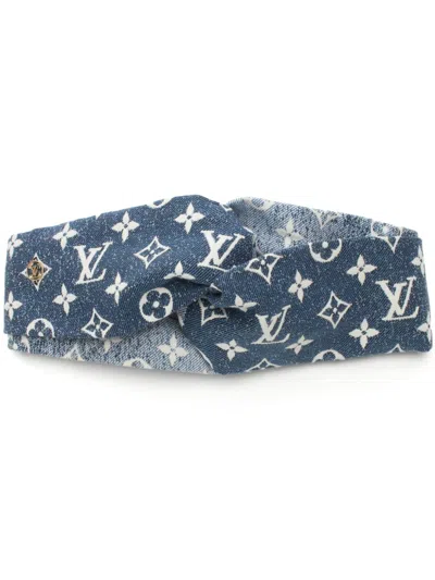 Pre-owned Louis Vuitton 2021 Monogram Headband In Blue