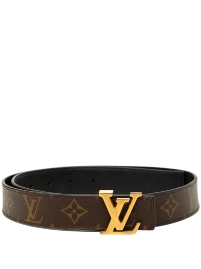 Pre-owned Louis Vuitton 2021 Monogram Initiales Reversible Belt In Brown