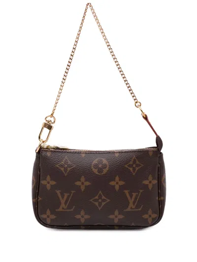 Pre-owned Louis Vuitton 2021 Monogram Mini Pochette Accessoires Handbag In Brown