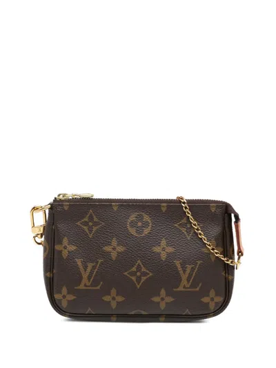 Pre-owned Louis Vuitton 2021 Monogram Mini Pochette Accessoires Handbag In Brown