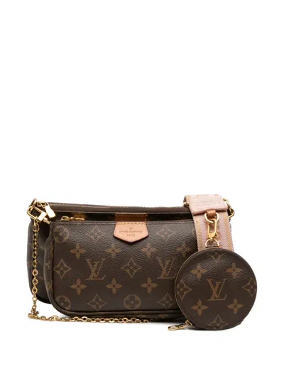 Pre-owned Louis Vuitton 2021 Monogram Multi Pochette Accessoires Satchel In Brown