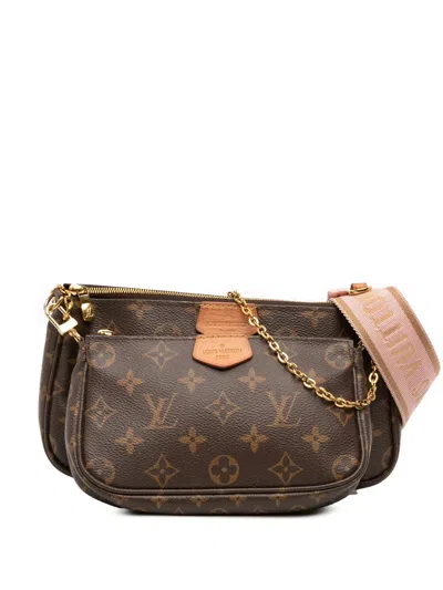 Pre-owned Louis Vuitton 2021 Monogram Multi Pochette Accessoires Satchel In Brown
