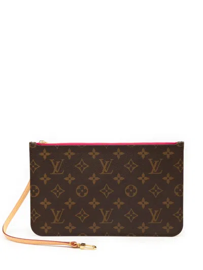 Pre-owned Louis Vuitton 2021 Monogram Neverfull Pouch In Brown