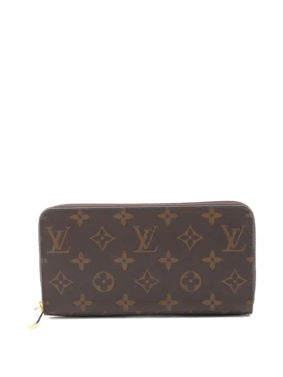 Pre-owned Louis Vuitton 2021 Monogram-pattern Zipped Wallet In Brown