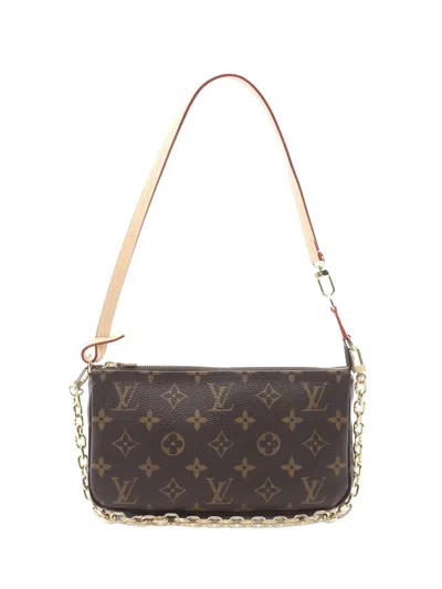 Pre-owned Louis Vuitton 2021 Monogram Pochette Accessoires Clouch In Brown