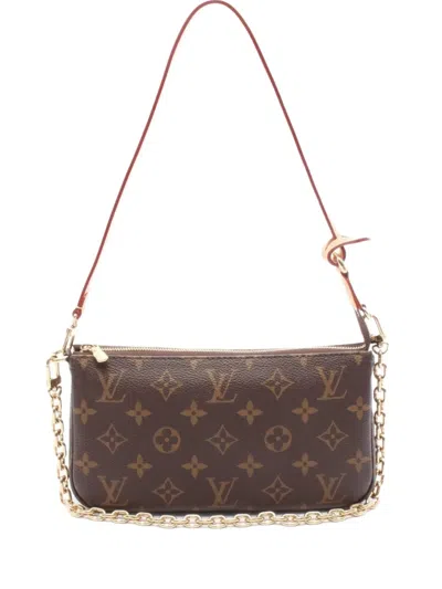 Pre-owned Louis Vuitton 2021 Monogram Pochette Accessoires Handbag In Brown
