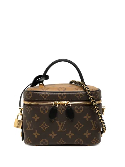 Pre-owned Louis Vuitton 2021 Monogram Reverse Vanity Pm Satchel In Brown