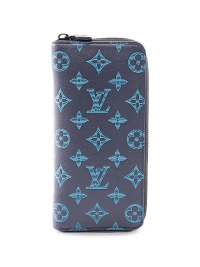 Pre-owned Louis Vuitton 2021 Monogram Shadow Zippy Wallet In Gray