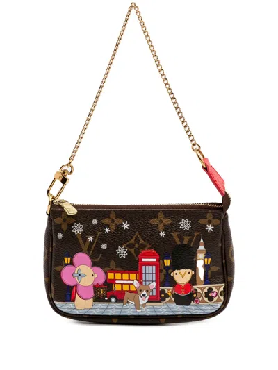 Pre-owned Louis Vuitton 2021 Monogram Vivienne In London Mini Pochette Accessoires Handbag In Brown