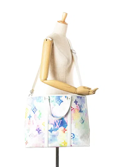 Pre-owned Louis Vuitton 2021 Monogram Watercolor New Tote Gm Satchel In Blue