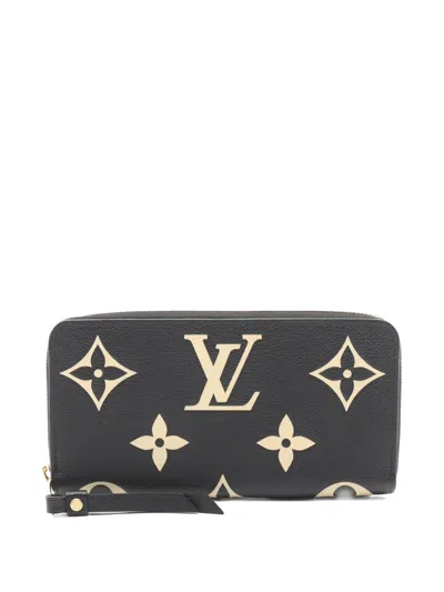 Pre-owned Louis Vuitton 2021 Monogram Zip Wallet In Black