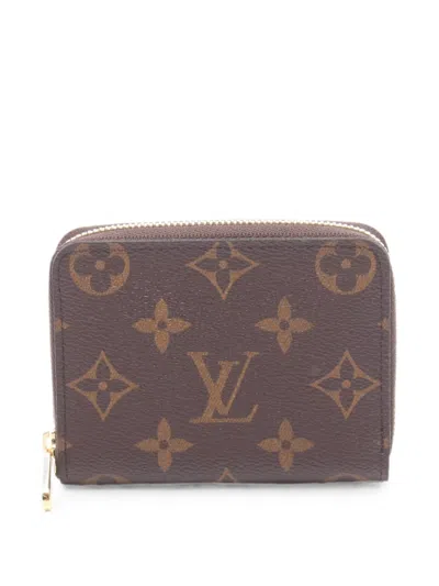 Pre-owned Louis Vuitton 2021 Monogram Zippy Card Holder In Brown