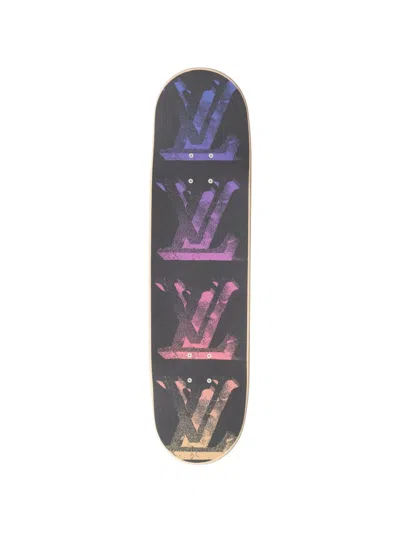 Pre-owned Louis Vuitton 2021 Monogram-print Skateboard In Black