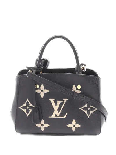Pre-owned Louis Vuitton 2021 Montaigne Bb Monogram Tote Bag In Black