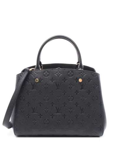 Pre-owned Louis Vuitton 2021 Montaigne Mm Tote Bag In Black