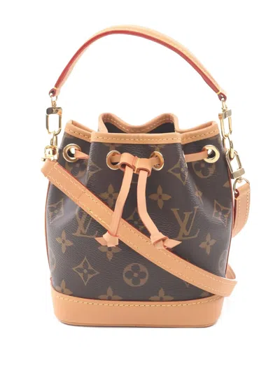 Pre-owned Louis Vuitton 2021 Nano Noe Monogram Bucket Bag In Brown