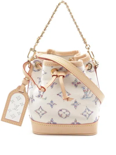 Pre-owned Louis Vuitton 2021 Nano Noé Monogram Handbag In White