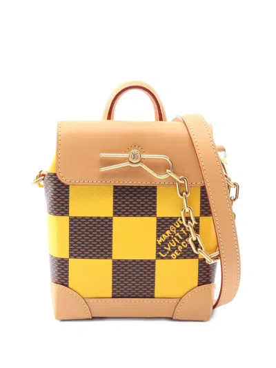 Pre-owned Louis Vuitton 2021 Nano Steamer Damier Pop Shoulder Bag In Yellow