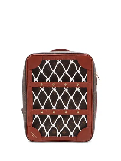 Pre-owned Louis Vuitton 2021 Nba Monogram Shoe Box Backpack In Brown
