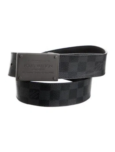 Pre-owned Louis Vuitton 2021 Neo Inventeur 40mm Reversible Waist Belt In Black