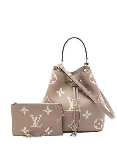 Pre-owned Louis Vuitton 2021 Neo Noe Mm Two-way Bucket Bag In Brown