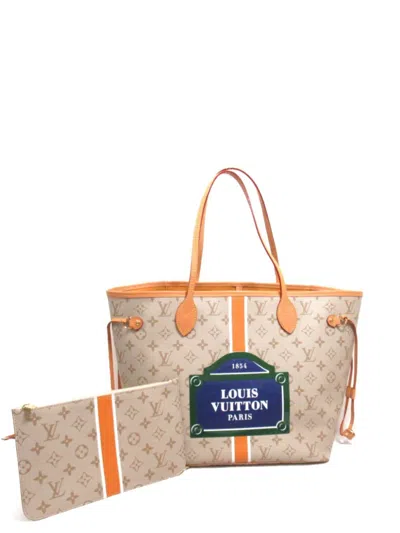 Pre-owned Louis Vuitton 2021 Neverfull Mm Tote Bag In Grey