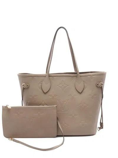 Pre-owned Louis Vuitton 2021 Neverfull Mm Tote Bag In Neutrals