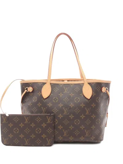 Pre-owned Louis Vuitton 2021 Neverfull Pm Monogram Leather Handbag In Brown