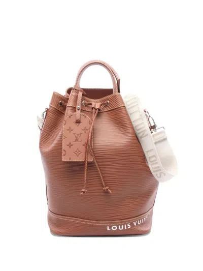 Pre-owned Louis Vuitton 2021 Noé Epi Leather Shoulder Bag In Brown