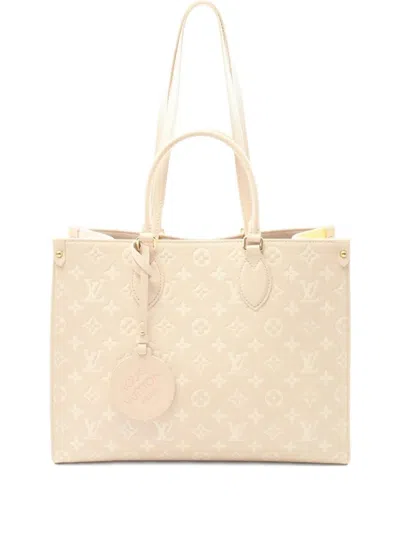 Pre-owned Louis Vuitton 2021 On The Go Mm Monogram Empreinte Handbag In Pink