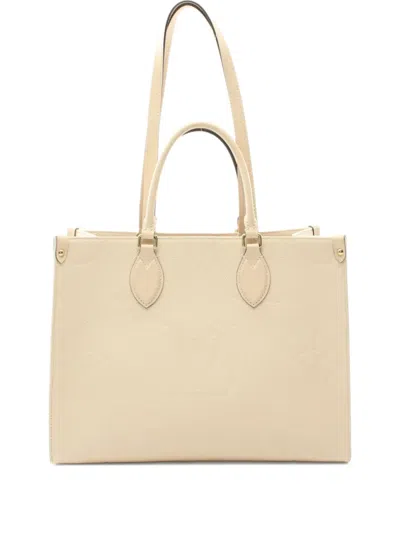 Pre-owned Louis Vuitton 2021 On-the-go Mm Monogram Tote Bag In Neutrals