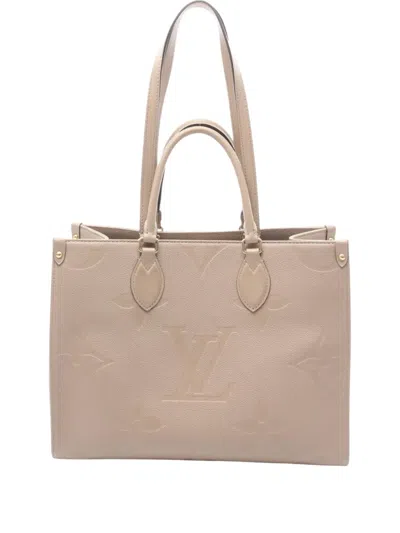Pre-owned Louis Vuitton 2021 On-the-go Mm Shoulder Bag In Neutral