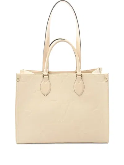 Pre-owned Louis Vuitton 2021 On-the-go Mm Tote Bag In Neutral