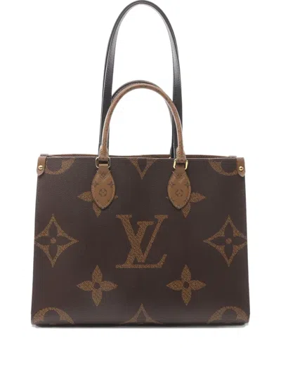 Pre-owned Louis Vuitton 2021 On-the-go Mm Two-way Handbag In Brown