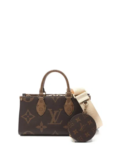 Pre-owned Louis Vuitton 2021 Onthego East West Two-way Handbag In Brown