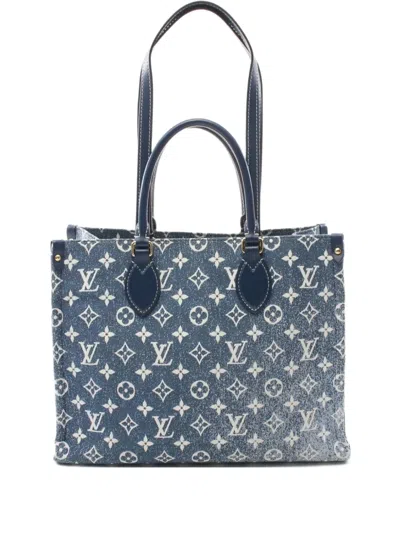 Pre-owned Louis Vuitton 2021 Onthego Mm Tote Bag In Blue