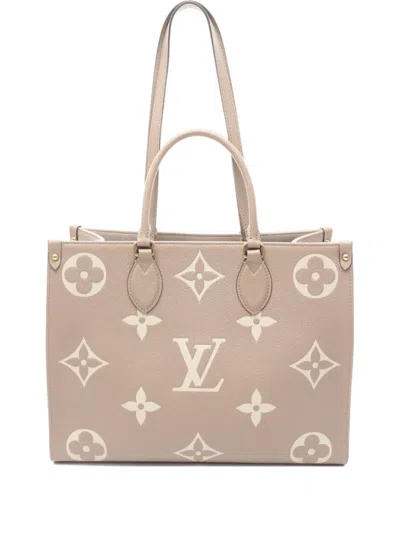 Pre-owned Louis Vuitton 2021 Onthego Mm Tote Bag In Neutral