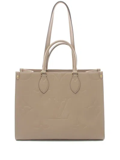 Pre-owned Louis Vuitton 2021 Onthego Mm Tote Bag In Neutrals