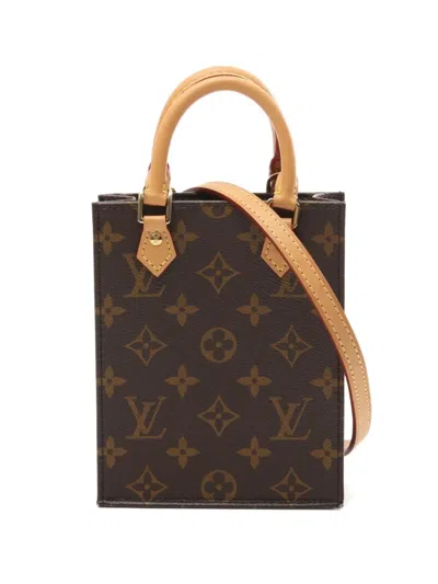 Pre-owned Louis Vuitton 2021 Petite Sac Plat Monogram Handbag In Brown