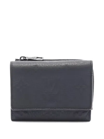 Pre-owned Louis Vuitton 2021 Pilot Zipped Tri-fold Wallet In Black