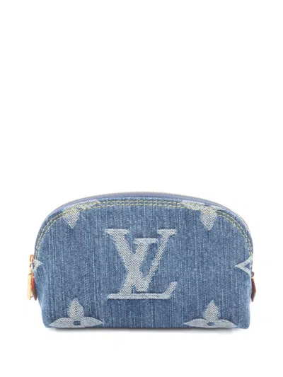 Pre-owned Louis Vuitton 2021 Pm Cosmetic Pouch In Blue