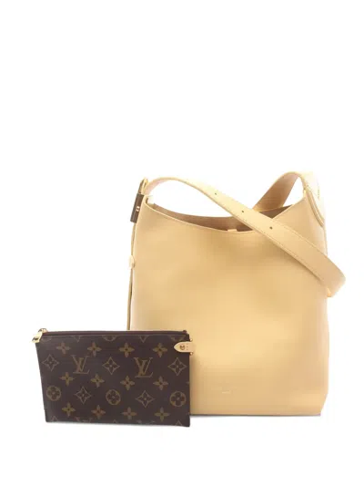 Pre-owned Louis Vuitton 2021 Pm Lowkey Hobo Leather Shoulder Bag In Neutral