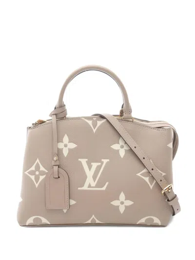 Pre-owned Louis Vuitton 2021 Pm Petit Palais Monogram Leather Tote Bag In Neutral