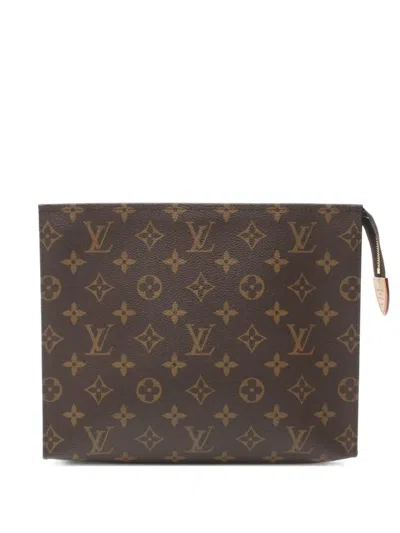 Pre-owned Louis Vuitton 2021 Poche Toilette 26 Clutch Bag In Brown