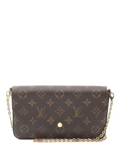 Pre-owned Louis Vuitton 2021 Pochette Felicie Clutch Bag In Brown