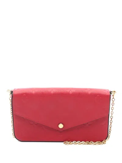 Pre-owned Louis Vuitton 2021 Pochette Félicie Monogram Shoulder Bag In Red